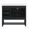 Flash Furniture Vega 42in. Vanity w/Sink, Gld Hardware, Soft Close, Open Shelf & 3 Drawers, Carrara Marble, Blk/Wht FS-VEGA42-BK-HDGLD-GG - alternate 6
