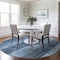 Homeroots 8' Blue And Gray Round Striped Washable Indoor Outdoor Area Rug 617838 - alternate 6
