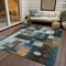 Homeroots 5' X 8' Teal Blue Gray And Gold Geometric Washable Indoor Outdoor Area Rug 604483 - alternate 7