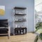 Leisuremod Brentwood Etagere Bookcase with White Steel Frame & Melamine Board Shelves, Dark Walnut BBW-65DW - alternate 6