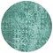 Homeroots 8' Teal Blue Round Ikat Washable Indoor Outdoor Area Rug 577003 - alternate 7
