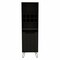 Homeroots 71in Black Tall Bar Cabinet with Two Door Panels and Top Wine Glass Rack 473306 - alternate 1