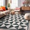 World Rug Gallery Geometric Diamond Washable Non Slip Area Rug 5 ft x 7 ft Cream WR74CREAM5X7 - alternate 1