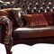 Homeroots 93" Brown Faux Leather Sofa And Toss Pillows With Burgundy Legs 490988 - alternate 6