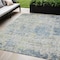 Homeroots 5' X 8' Blue Gray And Green Abstract Washable Indoor Outdoor Area Rug 604542 - alternate 1