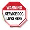 Signmission Warning Service Dog Lives Here, 4 inch X 4 inch, Vinyl Decal, 2PK OC-D-2PACK-4-192 - alternate 1
