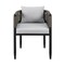 Armen Living Alegria Outdoor Patio Dining Chair in Aluminum with Gray Rope and Cushions - Set of 2 LCAFCHBL - alternate 8