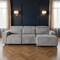 Homeroots Light Gray Corduroy Sleeper L Shaped Sofa and Chaise Sectional 564424 - alternate 1