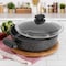 Korkmaz Ornella Non Stick 10 Inch 3.5 Liter Low Casserole with Lid in Black A1344 - alternate 5