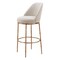 Homeroots 32" Beige And Gold Fabric And Steel Bar Height Swivel Bar Chair 555685 - alternate 8