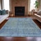 Homeroots 3' X 5' Blue And Ivory Abstract Washable Indoor Outdoor Area Rug 631089 - alternate 5