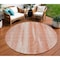 Homeroots 8' Orange And Salmon Round Botanical Leaves Washable Indoor Outdoor Area Rug 581974 - alternate 1