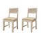 Homeroots Set of Two Brown And White Upholstered Fabric Carved Back Dining Side Chairs 522060 - alternate 6