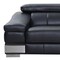 Homeroots 92" Black Italian Leather Sofa With Silver Legs 329713 - alternate 8