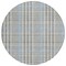 Homeroots 8' Gray Blue And Beige Round Plaid Washable Indoor Outdoor Area Rug 601484 - alternate 8