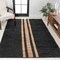 Jonathan Y Olivier Rustic Farmhouse Wide Ticking Stripe Jute Black/Natural 5 ft. x 8 ft. Area Rug NRF200B-5 - alternate 1