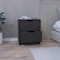 Homeroots 19" Black Wood Two Drawer Nightstand 543691 - alternate 6
