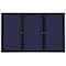 Ghent Ovation 3 Door Enclosed Fabric Bulletin Board, Black Frame, 4'H x 6'W, Blue OVK5-F93 - alternate 1