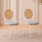 Leisuremod Euston Velvet Dining Chair with Woven Rattan Backrest & Stainless Frame, 2PK ECW17GR2 - alternate 10