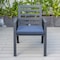 Leisuremod Chelsea Modern Patio Dining Armchair in Aluminum with Removable Cushions, Charcoal Blue, 2PK CC20BL-CBU2 - alternate 3