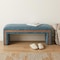Homeroots 56in Blue and Brown Fabric and Solid Wood Upholstered Bench 668859 - alternate 6
