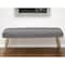 Homeroots 47in Gray and Antiqued Brass Tufted Linen Blend Upholstered Dining Bench 473174 - alternate 6