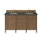James Martin Vanities Brittany 60" Double Vanity, Pecan w/ 3 CM Parisien Bleu Silestone Top 655-V60D-PCN-3PBL - alternate 1