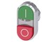 Siemens Twin pushbutton, 22 mm, round, metal, shiny, green: I, red: O 3SU1050-3BB42-0AK0-ZY19 - alternate 1
