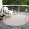 Homeroots 8' Pink And Ivory Round Striped Washable Indoor Outdoor Area Rug 610494 - alternate 5