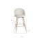 Homeroots Set of Two 27" Beige and Oak Fabric and Metal Counter Height Swivel Bar Chairs, 2PK 719204 - alternate 4
