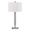 Homeroots 30" Nickel Metal Cylinder USB Table Lamp With White Drum Shade 524754 - alternate 3