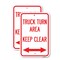 Signmission Truck Turn Area Keep Clear With Bidirectional Arrow, 18'' X 24'' 2 Signs, Heavy Gauge Aluminum, 2PK A-1824-2PACK-22784 - alternate 1