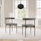 Armen Living Shannon Dining Chair with Matte Black Iron and Light Gray Faux Leather - Set of 2 LCSNSIBLKPGRY - alternate 6