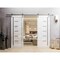 Sartodoors Double Barn Door 84x84 inches White Solid Core Modern Interior QUADRO4088DB-S-GLOS-8484 - alternate 1