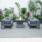 Leisuremod Chelsea 5-Piece Sectional Loveseat and Fireplace Set Black Aluminum with Blue Cushions CSFCBL-4BU - alternate 5