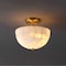 Jonathan Y Celine 11.88" 2-Light Modern Contemporary Alabaster/Iron Inverted Dome LED Semi Flush Mount, White Ma JYL1205A - alternate 7
