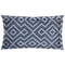 Homeroots 13" X 21" Blue And Gray Diamond Linen Throw Pillow Cover with Embroidery 608179 - alternate 4