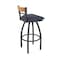 Holland Bar Stool Co Revelle 25in Swivel Counter Stool with Pewter Finish, Medium Back and Graph Anchor Seat 881 - alternate 4