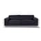 Homeroots 89" Black Italian Leather Sofa With Silver Legs 476515 - alternate 1