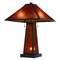 Homeroots 24" Burnt Orange Metal Two Light Table Lamp With Amber Square Shade 524747 - alternate 1