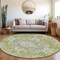 Homeroots 8' Green Ivory And Brown Round Oriental Washable Indoor Outdoor Area Rug 600152 - alternate 7