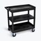 Luxor Cart, (2) Tub, 1 Flat shelves, 18"x32", High Density Polyethylene (Shelf)/Polyvinyl Chloride (Leg) EC121HD-B - alternate 12