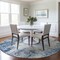 Homeroots 8' Denim Blue And Ivory Round Abstract Washable Indoor Outdoor Area Rug 612318 - alternate 4