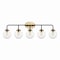 Jonathan Y Caleb 38" 5-Light Contemporary Transitional Iron/Glass LED Vanity Light, Brass Gold/Black JYL9555A - alternate 1