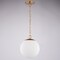 Vaxcel Linden 1-Light Muted Brass Gold Mid-Century Modern Globe Pendant Light with Opal Glass Shade P0454 - alternate 6