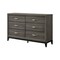 Homeroots 58" Gray Six Drawer Double Dresser 318746 - alternate 5