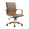 Leisuremod Harris Faux Leather Office Chair with Gold Frame, Light Brown HOG19LBRL - alternate 1