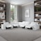 Homeroots White Italian Leather Power Reclining U Shaped Eight Piece Corner Sectional With Console 366365 - alternate 4