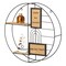 Vintiquewise 2-Tier Decorative Floating Circular Silhouette Wall Shelf with 2 Photo Frames - Circular Metal QI004691.photo.Bk - alternate 1