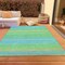 Homeroots 3' X 5' Aqua Green And Yellow Striped Washable Indoor Outdoor Area Rug 614791 - alternate 8